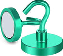 MIKEDE Strong Magnetic Hooks, 110Lbs Heavy Duty Magnetic Hooks for Cruise, Neodymium Earth Magnets with Hooks for Hanging, Super Metal Industrial Magnets for Grill, Storage (Green,10 Pack) by CozyNest Decor