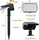 WELALO Solar Spot Lights Outdoor, [6 Pack/52 LED/3 Modes] 2-in-1 Solar Landscape Spotlights, Solar Powered Security Lights, Waterproof Wall Lights for Walkway Yard Garden Driveway(Warm White) by GreenHaven Gardens