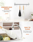 Cooking Spoon for Nonstick Cookwares, Great for Cooking and Serving Sturdy BPA-Free Matte Silicone, Wood Handle Spoon for Mixing, Scoop, and Scrape (Black & White, 11.4 inch) by CozyNest Decor