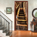 3D Door Stickers Murals Peel and Stick - Wooden Stairs - Door Wallpaper Self-Adhesive Door Decals Removable PVC Waterproof Door Poster for Bedroom Living Room Door 35.4" x 78.7" by GreenHaven Gardens