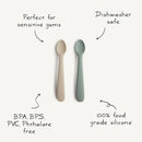 mushie Silicone Baby Feeding Spoons | 2 Pack (Soft Lilac) by TinyTreasures Baby Boutique