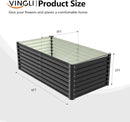 VINGLI Galvanized Raised Garden Beds Outdoor, 6x3x2 Ft, 8x4x2 Ft Lager Metal Planter Raised Beds for Planting Vegetables Flowers Herb (6 * 3 * 2（Square）) by GreenHaven Gardens