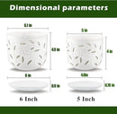 KERUITA Orchid Pots with Holes,6 inch + 5 inch Ceramic Planters Set of 2 with 2 Bottom Tray, Enhanced Drainage and Ventilation,White Flower Pots for Indoor/Outdoor Plants for Repotting by GreenHaven Gardens