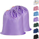 Polecasa Small Heavy Duty Laundry Bag with 130gsm Tear Resistant Fabric and Handles, Easy to Carry Durable Dirty Clothes Drawstring Bag, Perfect for College Dorm, Travel, 2 Pack 21”x24”,Purple by TinyTreasures Baby Boutique