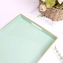 Spsyrine Green Decorative Serving Tray with Handles, Elegant Plastic Coffee Table Tray for Ottoman, Living Room, Home Decor 15.6" X 10.2" by CozyNest Decor