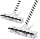 SetSail Floor Scrub Brush with 51-Inch Long Adjustable Handle 2 in 1 Scrape Brush Stiff Bristle Floor Scrubber for Cleaning Shower Bathroom Garage Kitchen Wall Deck Tub Tile, 2 Pack by GreenHaven Gardens