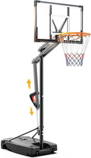 Basketball Hoop Outdoor, 8.5ft Height Adjustable Portable Hoops & Goals with HDPE Backboard and Wheels for Kids/Teens/Adults Backyard, Outdoor, Driveway by TinyTreasures Baby Boutique