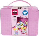 PLUS PLUS Building Set with Metal Suitcase, Open Ended Stem Toy for Toddlers and Preschool, 70 Big Pastel Interlocking Pieces by TinyTreasures Baby Boutique