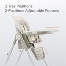 6 in 1 Convertible High Chairs for Babies and Toddlers,Portable High Chair with Dishwasher Tray and 4 Wheel,Booster Seat for Dining Table,Foldable Toddle and Baby Feeding Highchair (White) by TinyTreasures Baby Boutique