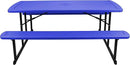 OEF Furnishings Heavy Duty Blow Molded Folding Picnic Table - Blue, Black Fram
