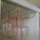 10.8 Inch Gold Wine Glass Rack, Under Cabinet Wine Glass Holder, Wine Glass Hangers Under Shelf, Stemware Rack, Hanging Stemware Holder for Cabinet Kitchen Bar, Set of 4 by CozyNest Decor