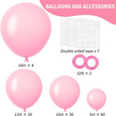 RUBFAC Pink Balloons 129pcs Light Pastel Pink Balloon Different Sizes 18 12 10 5 Inch for Garland Arch Birthday Party Baby Shower Gender Reveal Wedding Anniversary Easter Decoration by TinyTreasures Baby Boutique