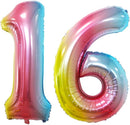 GOER Number 16 Balloons for 16th Birthday Sweet 16 Party Decorations,42 Inch Jumbo Foil Helium 61 Balloons for 61st Birthday Party Decoration (Rainbow) by TinyTreasures Baby Boutique