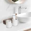 Bathroom Tumbler Cup Ceramic 2Pcs 13.5oz Reusable Toothbrush Cup 400ml, Toothbrush Holder Adequate for Your Bathroom (White) by CozyNest Decor