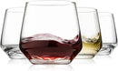 Stemless Wine Glasses Set of 4, 13.5oz Red White Wine Glasses for Daily Use, Hosting, Home Bar, Evening Party, Birthdays, Housewarming Gift, Clear by CozyNest Decor