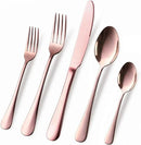 Copper/Rose Gold Silverware Set, OGORI 40-Piece Stainless Steel Flatware Set, Kitchen Utensil Set Service for 8, Mirror Polished Tableware Cutlery Set for Home and Restaurant, Dishwasher Safe by CozyNest Decor