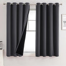 ChrisDowa 100% Blackout Curtains for Bedroom with Black Liner, 2 Thick Layers Total Blackout Thermal Insulated Grommet Small Window Curtains 45 Inch Length 2 Panels Set (Dark Grey, 52 x 45 Inch) by TinyTreasures Baby Boutique