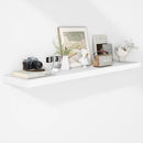 Fun Memories Floating Shelves - 12 Inch Rustic Wooden Wall Shelves - Extra Deeper & Thicker Wall Mounted Storage Shelf for Living Room, Kitchen, Farmhouse - 55" W x 12" D x 1.8" H - White by CozyNest Decor