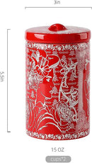 Porlien Lady Porcelain 15-ounce Canisters Set of 2, Food Storage Containers with Lid for Coffee Beans, Tea, Condiments & Nuts, Gifts for Mothers'Day, Thanksgiving, Christmas, Valentine’s Day by CozyNest Decor