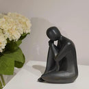 Guichifun Thinker Statue Resin Abstract Sculpture - Collectible Woman Figurine Art Home Office Bookshelf Decorative Objects Desktop Black Decor for Men&Women 5.25 X 6.25 X 8.5 Inch by CozyNest Decor