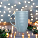 Set of 4 Oversized 20oz Tall Ceramic Latte Coffee Mugs, Gift Set for Cococa, Tea and More. With Large Handles; Dishwasher and Microwave Safe. (Blue) by CozyNest Decor