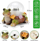 Solar Mini Turtle Garden Statue Lights for Outdoor Decor with Cracked Glass LED Figurine Lighting Resin Succulent Tortoise Decorations for Patio Lawn Yard Home Housewarming Mom Wowen Gifts by GreenHaven Gardens