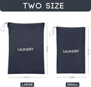Travel Laundry Bag (2 Pcs - Large + Small) - Foldable Waterproof Washable Wet Dry Bag for Gym, Swimming, Yoga, and Workout Perfect for Dirty Clothes, Bathing Suits, Travel Accessories - Navy Blue by TinyTreasures Baby Boutique