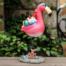Gnome Garden Statue Funny Gnome Reclining on Flamingo Dwarf Figurines Resin Garden Gnomes Fall Decorations Outdoor for Patio Yard Lawn Porch Housewarming Ornament Gift by CozyNest Decor