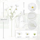 IPOPU White Daisy Flowers Artificial Cosmos 5PCS White Fake Wildflowers 24.5" Silk Flowers with Stems for Home Decor Indoor Artificial Daisies for Wedding Bouquets Floral Craft by CozyNest Decor