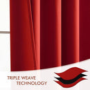MIULEE Red Back Tab Blackout Curtains 102 Inch Long 2 Panels Set for Living Room Bedroom, Rod Pocket/Pinch Pleated Thermal Insulated Room Darkening Light Blocking Floor to Ceiling Drapes by TinyTreasures Baby Boutique