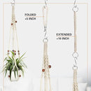 Augshy Macrame Plant Hanger, 2Pcs Hanging Plant Holder with Extender Plant Hangers for Indoor Outdoor Decor Macrame Hanging Planter Basket with 4 Hooks by GreenHaven Gardens