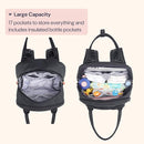 BabbleRoo Diaper Bag Backpack - Baby Essentials Travel Tote - Multi Function Waterproof Diaper Bag, Travel Essentials Baby Bag with Changing Pad, Stroller Straps & Pacifier Case - Unisex, Black by TinyTreasures Baby Boutique