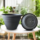 Plant Pots Set of 5, 10 Inch Round Flower Pots, Thickened Plant Planters with Drainage Holes, Garden Pots for Indoor Outdoor (Dark Gray) by GreenHaven Gardens