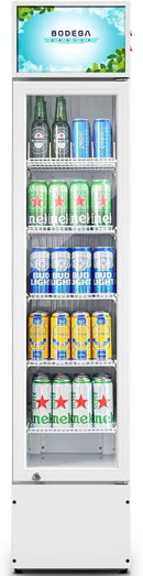 BODEGACOOLER 5.7 Cu.Ft Commercial Beverage Refrigerator,Commercial Cooler Refrigerators Glass Door Display Fridge for Bar,Drink,Tall Drink Cooler for Parties,Slim Single Door Display Fride by CozyNest Decor