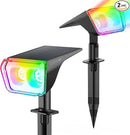 Consciot Solar Spot Lights Outdoor, 30 LEDs Waterproof Color Changing Solar Lights, 2 in 1 Adjustable Wall Lights, 10 Colors, D2D Modes Solar Landscape Spotlights for Garden Yard Walkway, 2 Pack by GreenHaven Gardens