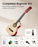 Moukey 30" Acoustic Guitar for Beginners Kids Youth 1/4 Size Dreadnought Guitarra Acustica Kit with Chord Poster, Gig Bag, Tuner, Picks, Nylon Strings, Capo, Strap - Natural by TinyTreasures Baby Boutique