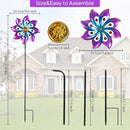 VEWOGARDEN Garden Metal Flower Wind Spinners Outdoor, Kinetic Wind Sculptures & Spinners for Yard Lawn Patio Decorations, Blue-Purple by GreenHaven Gardens