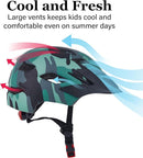 Kids Bike Helmet, Youth Toddler Boys Girls Helmets, 2 Size Adjustable for Ages 2-3-5-8-14 Years, Child Helmet with Visor and LED Light, Lightweight Multi-Sport Bicycle Scooter Cycling Helmets by TinyTreasures Baby Boutique