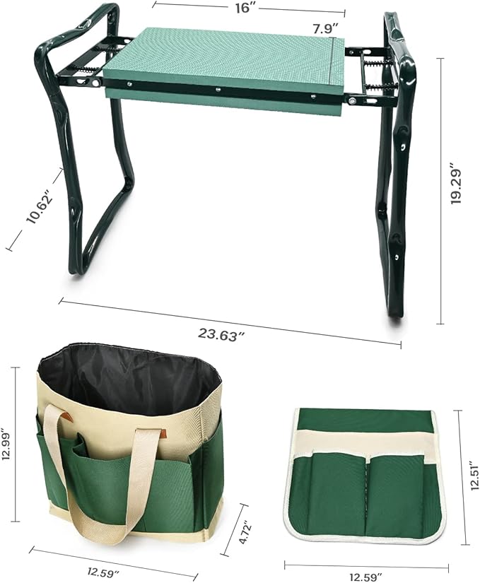 Garden Kneeler and Seat Heavy Duty, Upgraded Widened and Thickened Gardening Stools for Seniors, Foldable Gardening Bench Ergonomic Design, Effective Relief of Knee and Back Pain, Gift for Gardeners, photo 3 of 6