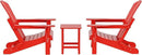 WO Home Furniture Adirondack Chairs Table Set of 3 PCS Outdoor Folding Chairs Side End Table Weather/UV Resistant for Lawn, Garden, Bon Fire, Balcony (Red) by GreenHaven Gardens
