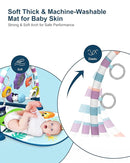 dearlomum Baby Play Mat Gym,Funny Play Piano Tummy Time Activity Mat with 5 Infant Sensory Toys & 4 Wrist Rattle Socks, Boy & Girl Gifts for Newborn 0 to 3 6 9 12 Months(Blue) by TinyTreasures Baby Boutique