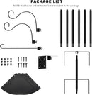 Bird Feeder Pole 118 Inch, Hummingbird House Mount Kit With Squirrel Proof Baffle, Double Shepherds Hooks for Outdoor, Yard, Garden Decor, Black (House Not Included) by GreenHaven Gardens