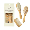 Kyte BABY Bamboo 3-Piece Brush Set - 1 Goat Hair Brush, 1 Wooden Bristle Brush and 1 Bamboo Comb by TinyTreasures Baby Boutique