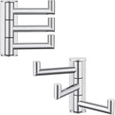Angle Simple Swivel Towel Hooks for Bathroom, SUS 304 Stainless Steel Foldable 3 Arms Hand Towel Holder, Coat Wall Hooks, Polished Chrome, 2 Pack by CozyNest Decor