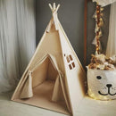 Teepee Tent for Kids-Portable Children Play Tent Indoor Outdoor (Khaki) by TinyTreasures Baby Boutique