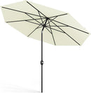Midtown Umbrellas The Lean 8 Feet Outdoor Umbrella With Sunbrella Canvas Natural Acrylic Fabric - 8 Ribs Aluminum Frame Patio Umbrella With Zinc Alloy Crank Lift And Auto-Tilt System by GreenHaven Gardens
