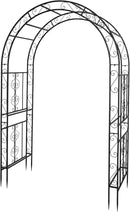 VINGLI Garden Arbor, Arch Archway for Wedding Ceremony Party, Steel Garden Trellis for Plant Climbing, Christmas Garden Decorations Pergola for Garden, Backyard, Lawn (Black, 52.2x22.8x83.9in) by GreenHaven Gardens