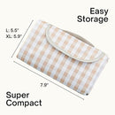 Cute Gingham Picnic Blanket, Waterproof Foldable, in Large 80x60in and Extra Large 80x80in, Portable Compact Beach Blanket, Oversized XL Outdoor Mat (Tan, X-Large) by TinyTreasures Baby Boutique