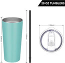 VEGOND 20oz Tumbler Bulk with Lid and Straw 12 Pack, Stainless Steel Vacuum Insulated Tumbler, Double Wall Coffee Cup Travel Mug, River Green by TinyTreasures Baby Boutique