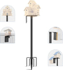 Ottsuls Bird Feeder Pole, 92 Inch Heavy Duty Bird House Pole Kit for Outdoors, with Wooden Board, 5-Prong Base Feeding Station for Wild Birds Watching, Adjustable Feeder Stand (House Not Included) by GreenHaven Gardens
